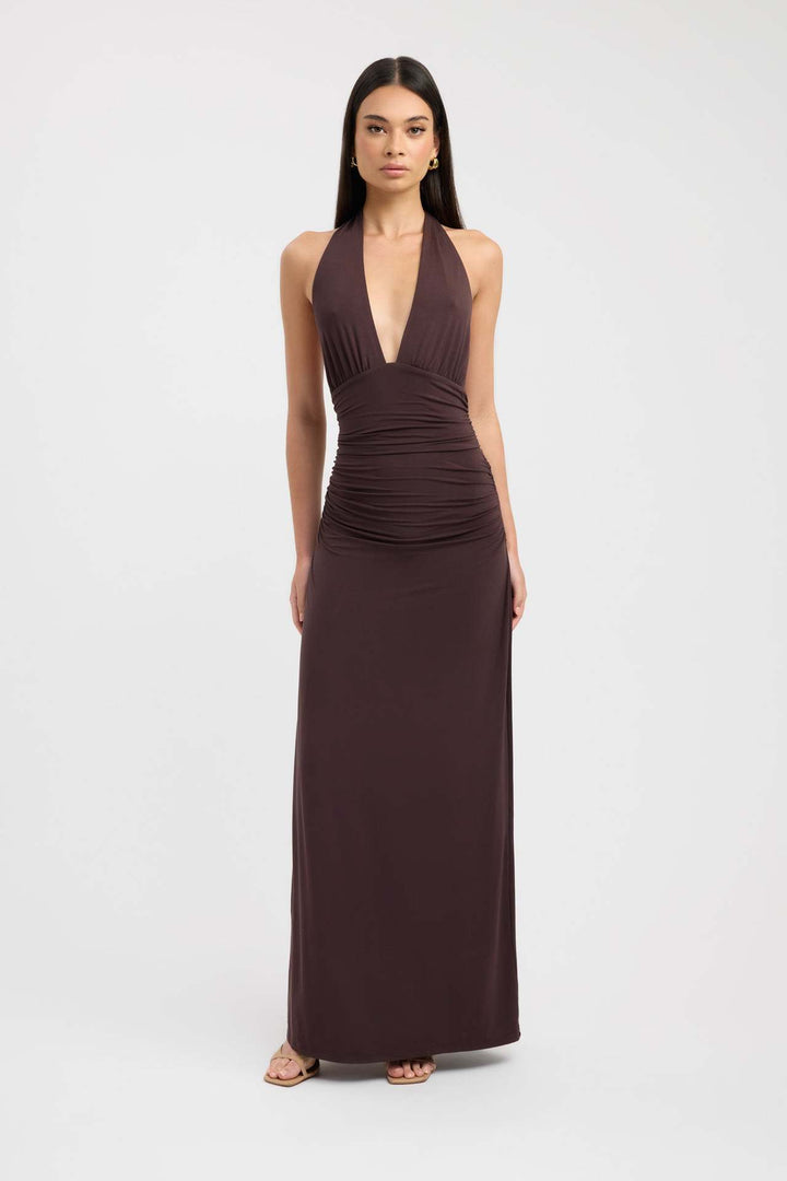Deep V-Back Long Dress