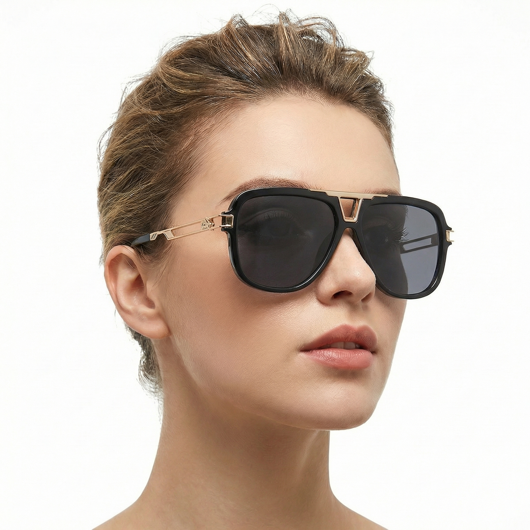 Oversized Aviator Sunglasses - Square Pilot Frame