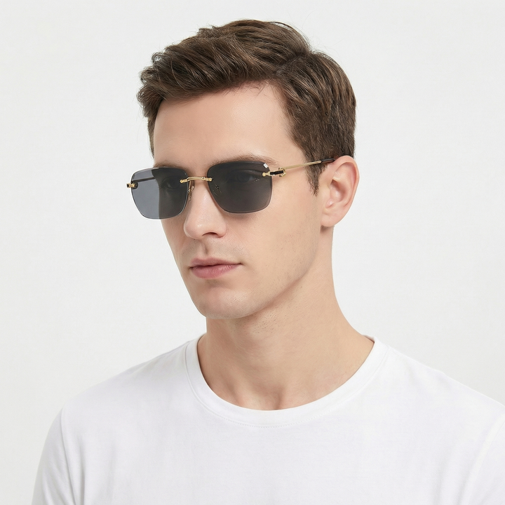 Rimless Square Sunglasses - Gradient Lens Pilot