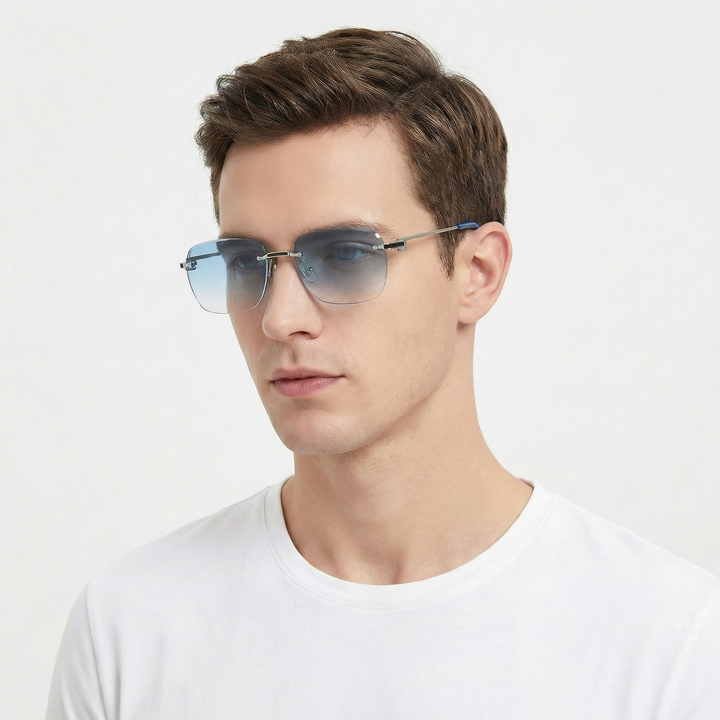 Rimless Square Sunglasses - Gradient Lens Pilot