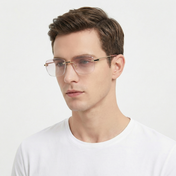 Rimless Square Sunglasses - Gradient Lens Pilot