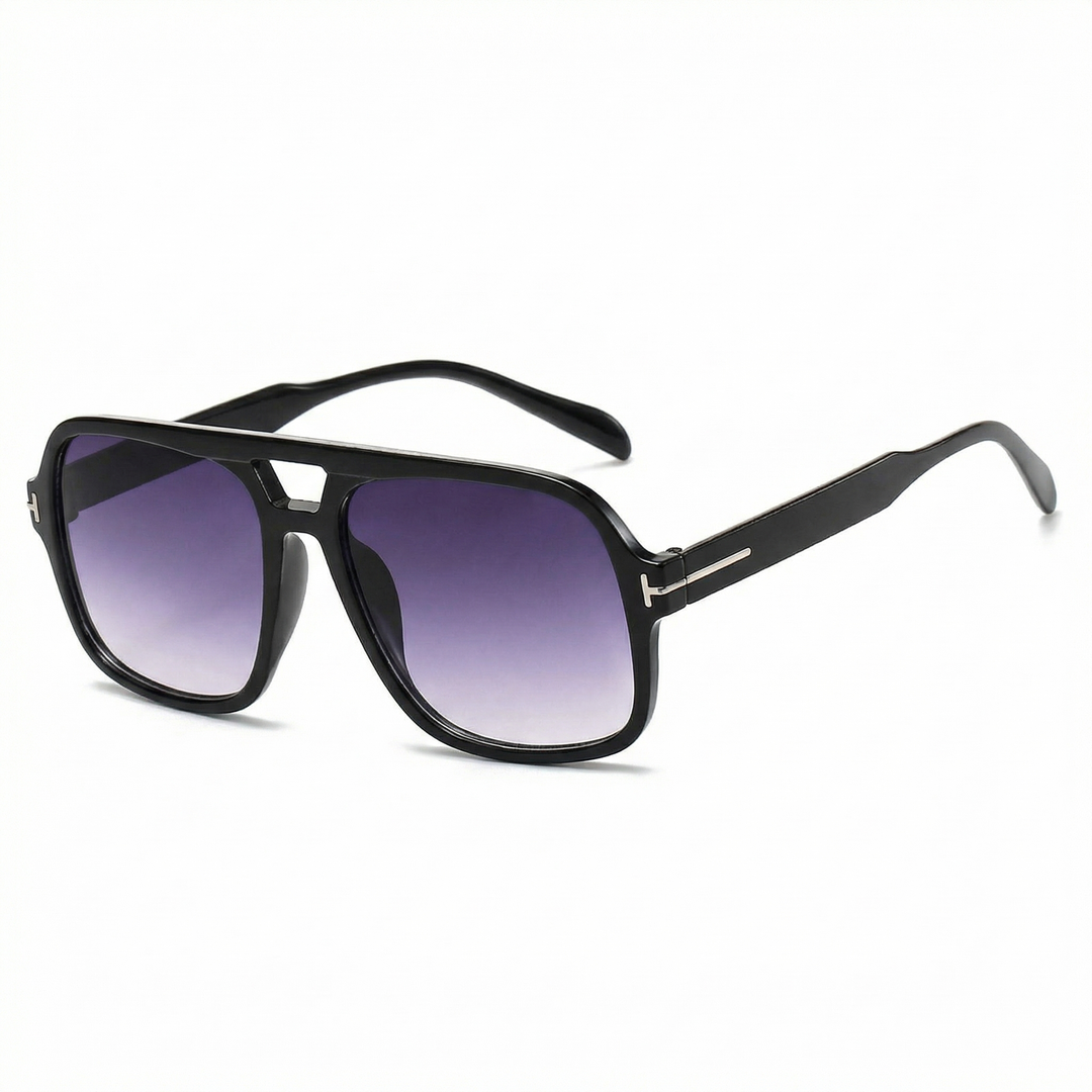 Square Aviator Sunglasses - Double Bridge Retro