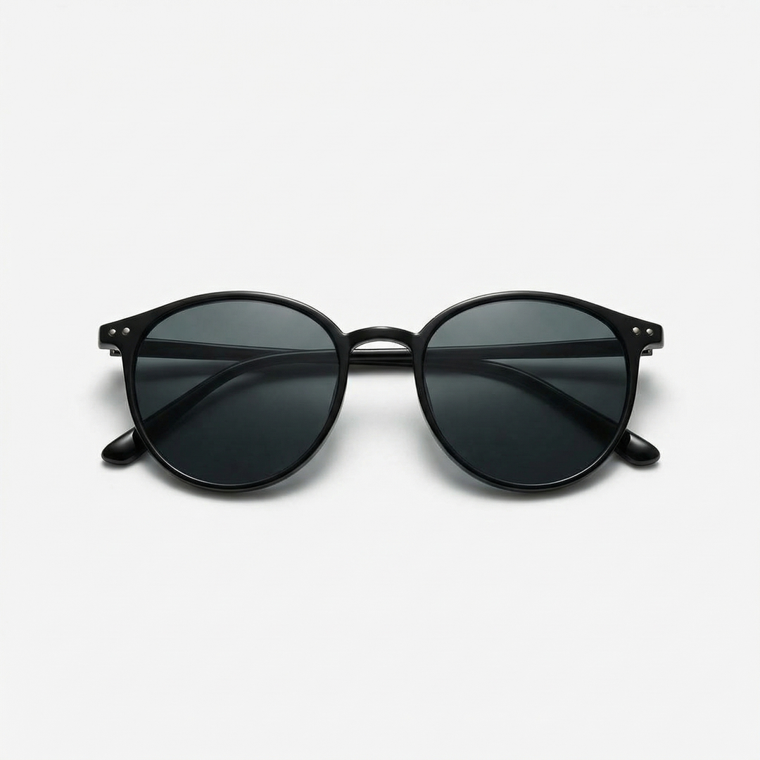 Round Sunglasses - Slim Metal Temple Classic