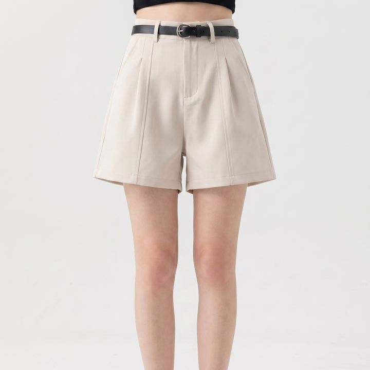 High Waisted Tailored Shorts Women - Pleated Wide Leg Dress Shorts