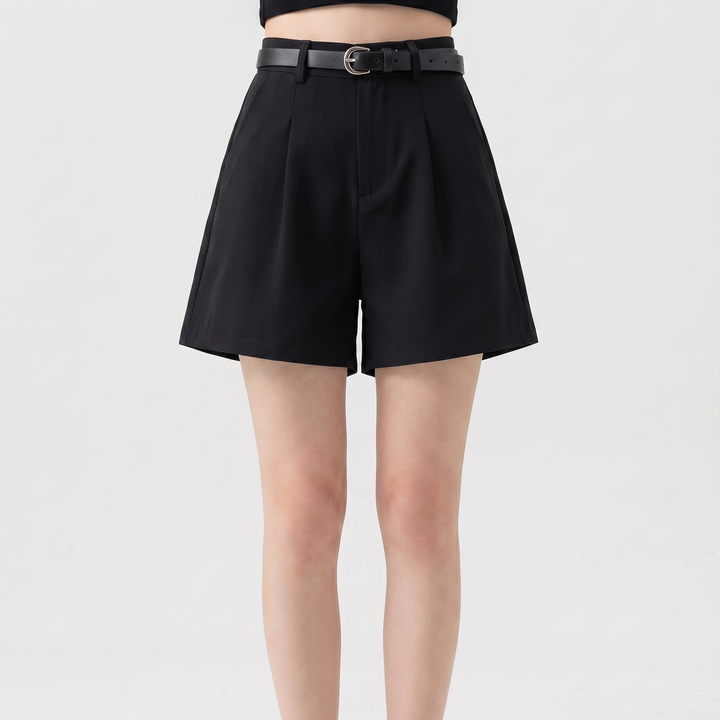 High Waisted Tailored Shorts Women - Pleated Wide Leg Dress Shorts