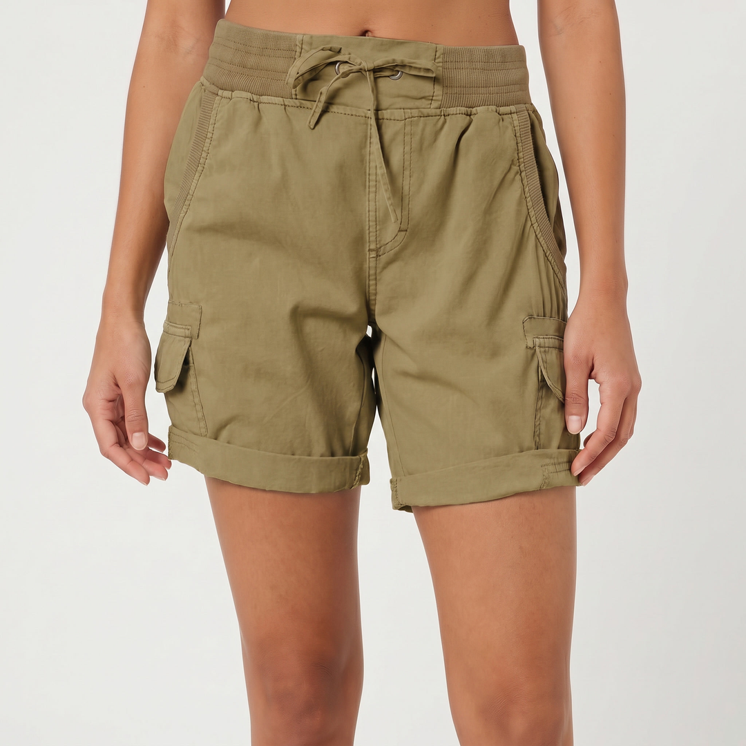 Cargo Shorts Women - Drawstring Elastic Waist Casual Summer Shorts