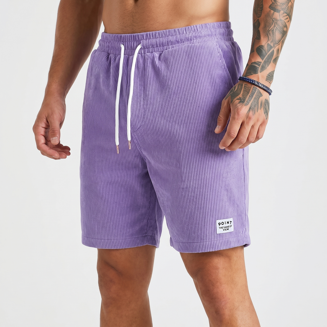 Corduroy Shorts Men - Drawstring Elastic Waist Casual Summer Shorts