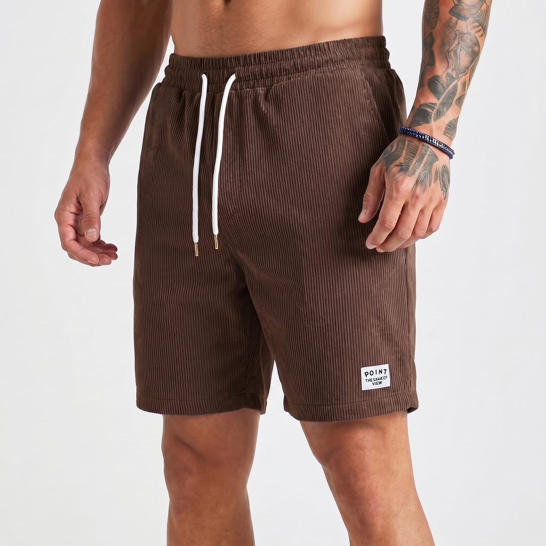 Corduroy Shorts Men - Drawstring Elastic Waist Casual Summer Shorts
