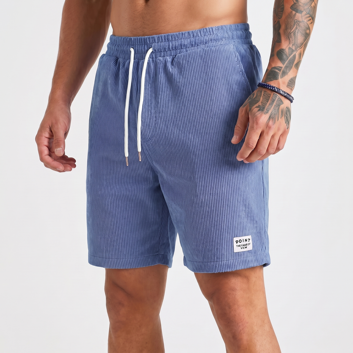Corduroy Shorts Men - Drawstring Elastic Waist Casual Summer Shorts