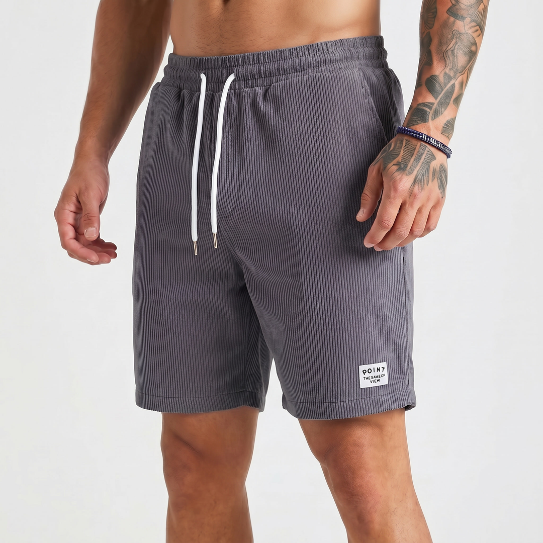 Corduroy Shorts Men - Drawstring Elastic Waist Casual Summer Shorts