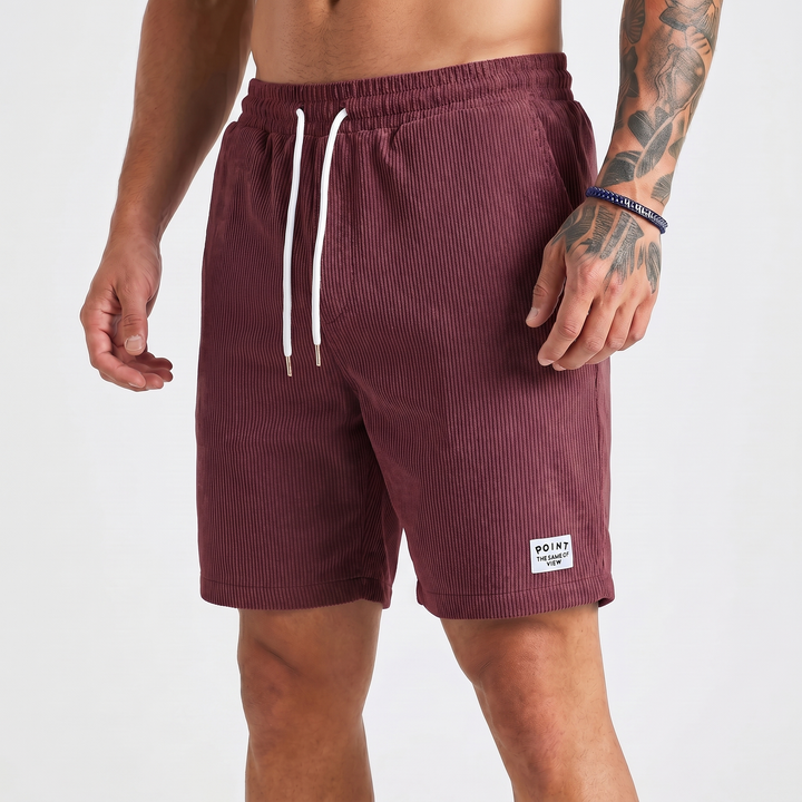 Corduroy Shorts Men - Drawstring Elastic Waist Casual Summer Shorts