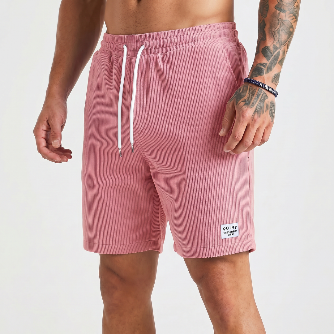 Corduroy Shorts Men - Drawstring Elastic Waist Casual Summer Shorts