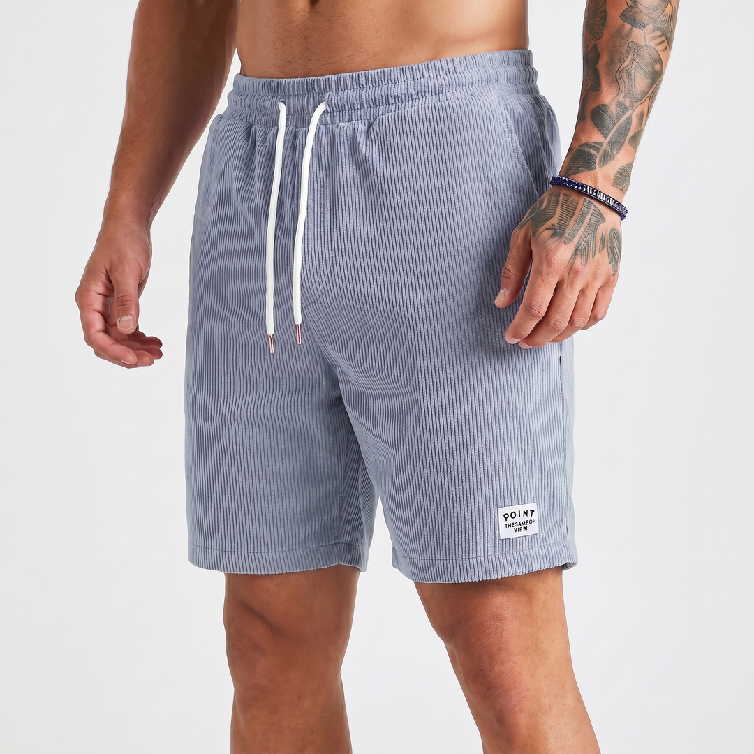 Corduroy Shorts Men - Drawstring Elastic Waist Casual Summer Shorts