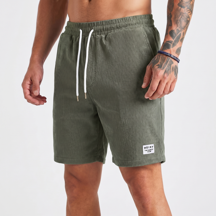 Corduroy Shorts Men - Drawstring Elastic Waist Casual Summer Shorts