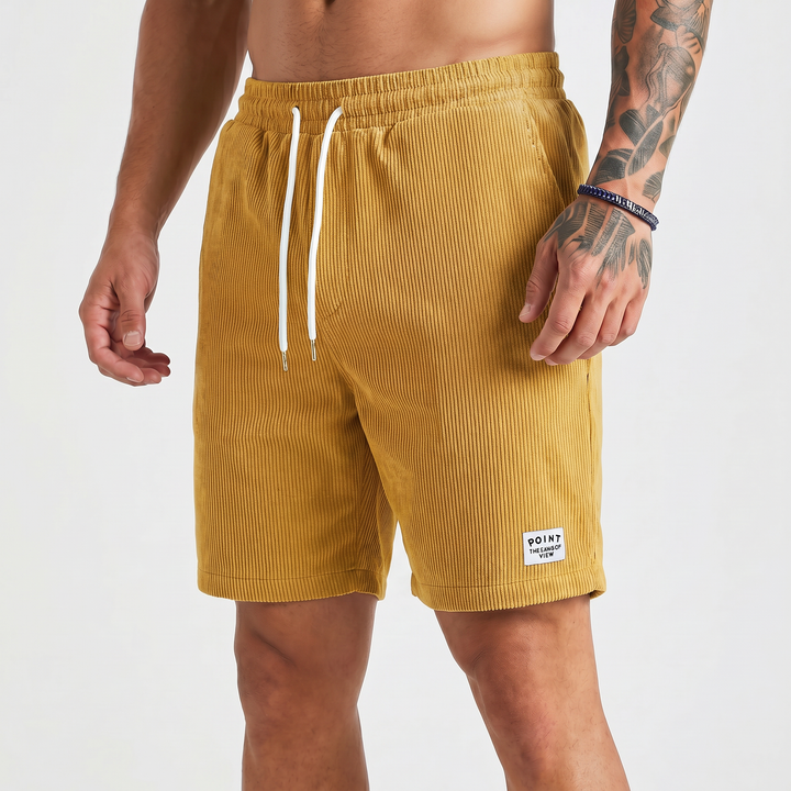 Corduroy Shorts Men - Drawstring Elastic Waist Casual Summer Shorts