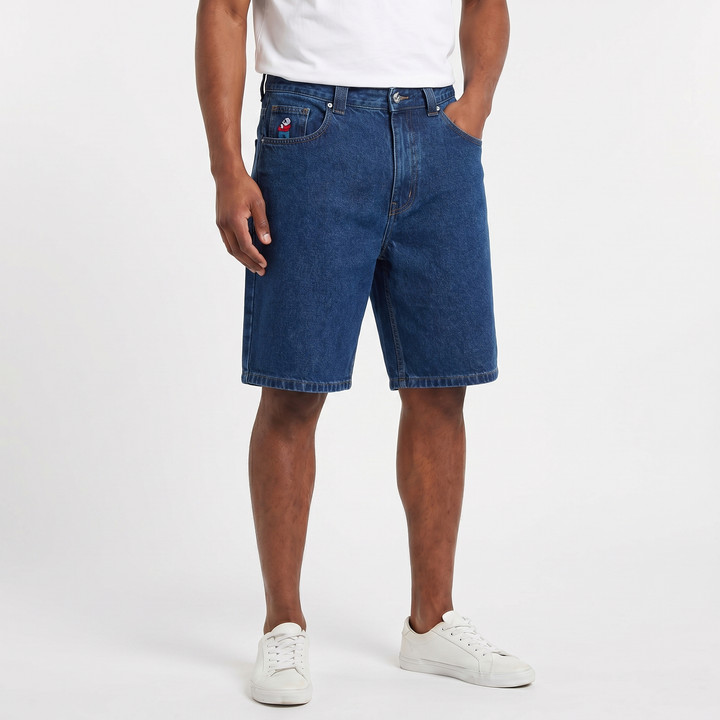 Jorts Men - Relaxed Fit Baggy Denim Shorts Knee Length