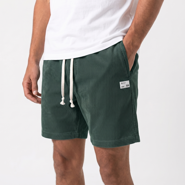 Mens Corduroy Shorts - Drawstring Casual Summer Cord Shorts