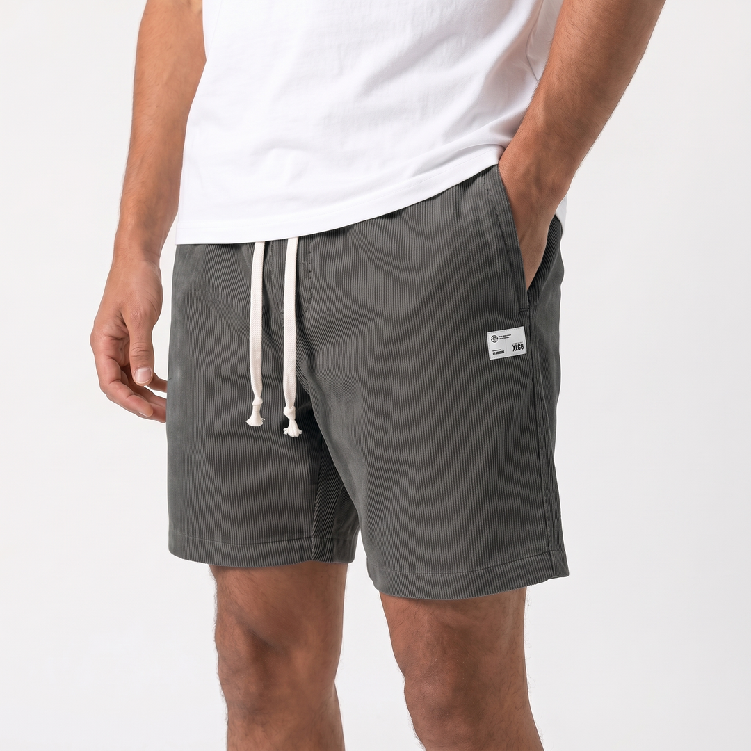 Mens Corduroy Shorts - Drawstring Casual Summer Cord Shorts