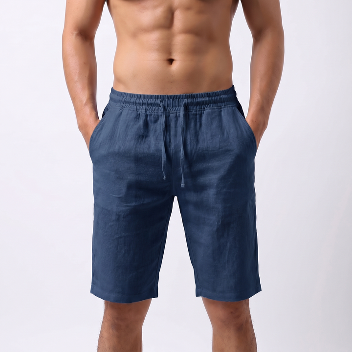 Mens Linen Shorts - Drawstring Casual Beach Summer Shorts