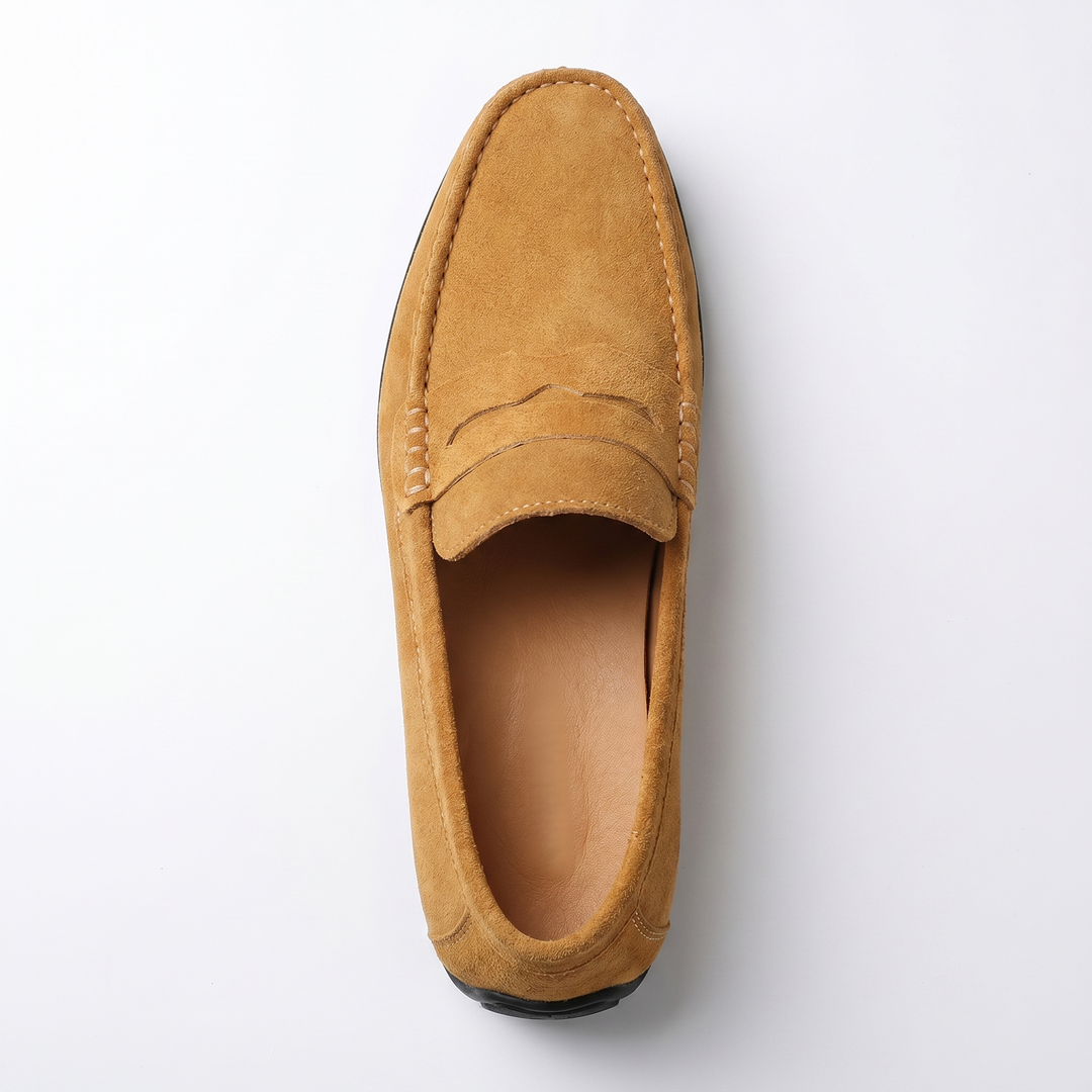 Mens Suede Penny Loafers - Slip On Driving Moccasins
