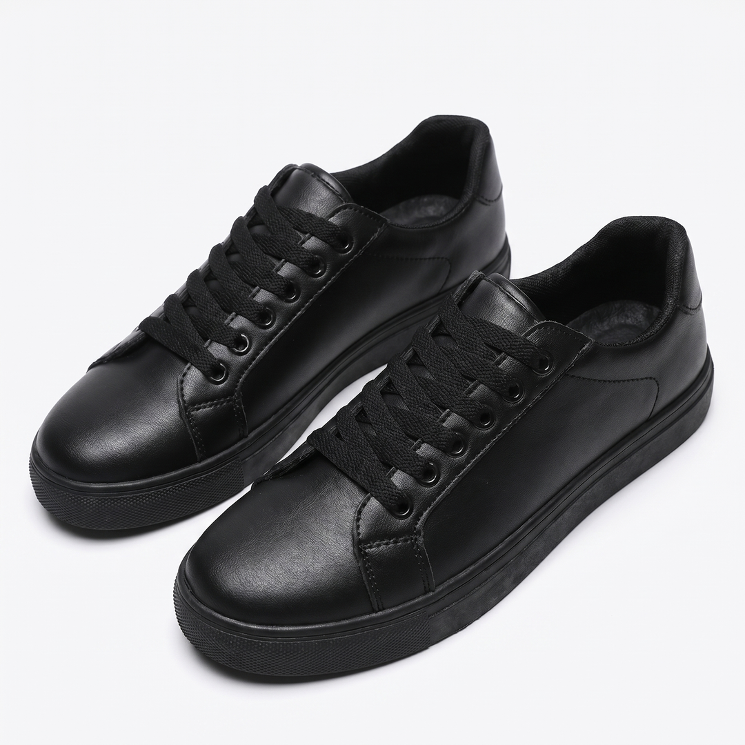 Mens White Sneakers - Lace Up Low Top Casual