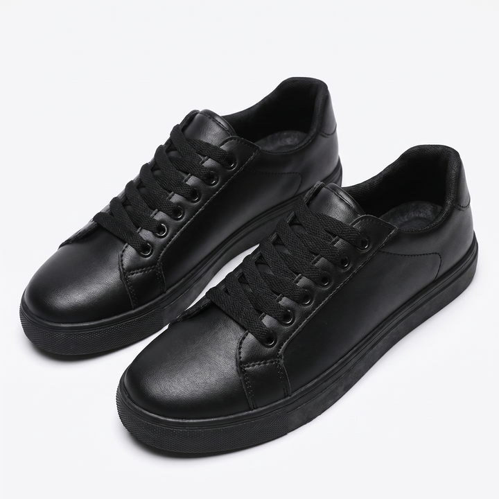 Mens White Sneakers - Lace Up Low Top Casual