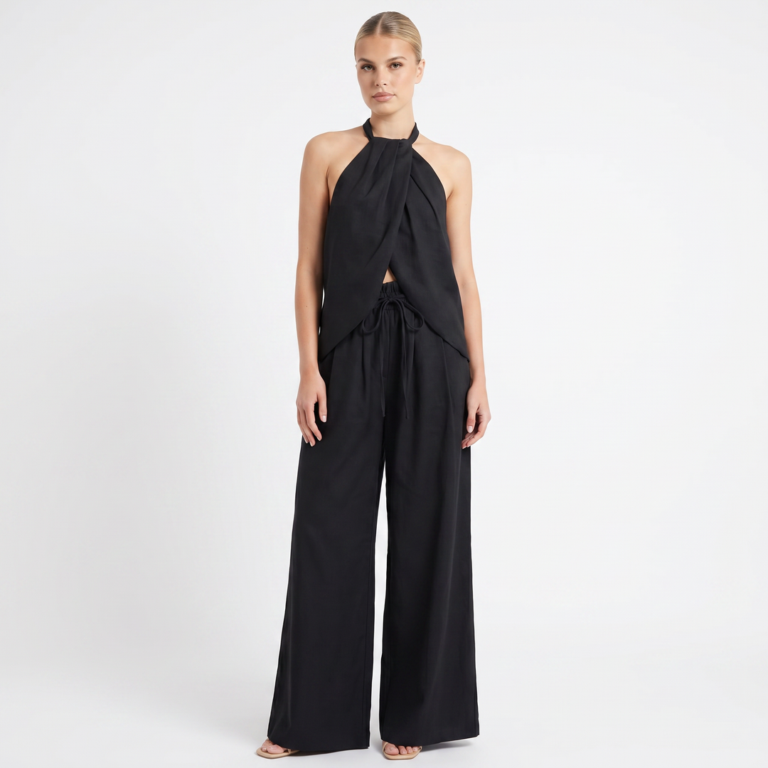 Matching Sets - Halter Top Wide Leg Pants