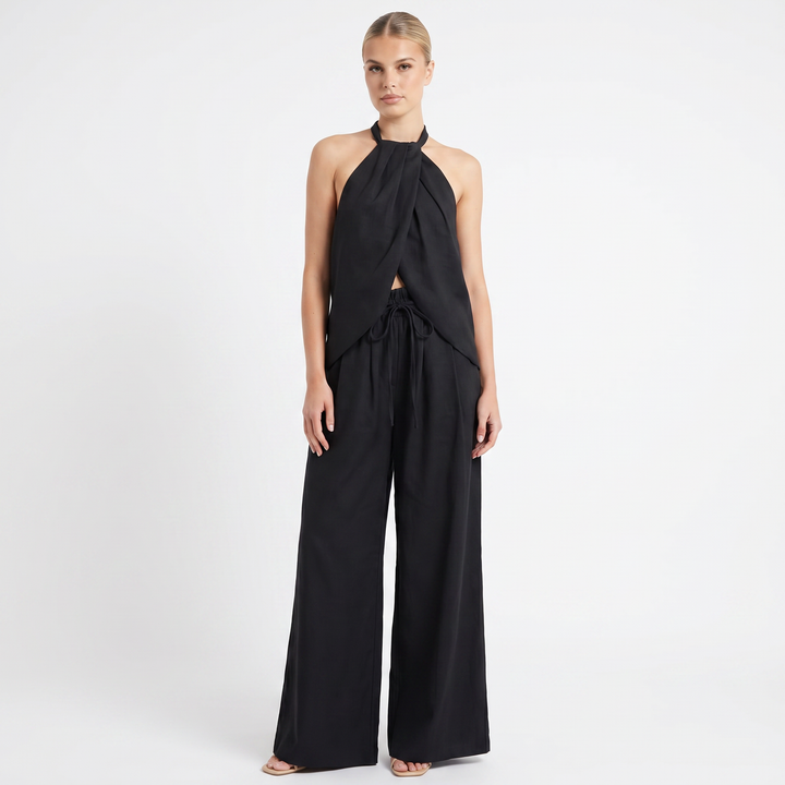 Matching Sets - Halter Top Wide Leg Pants