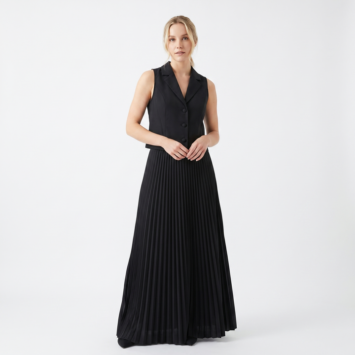 Matching Sets Women - Waistcoat Pleated Maxi Skirt