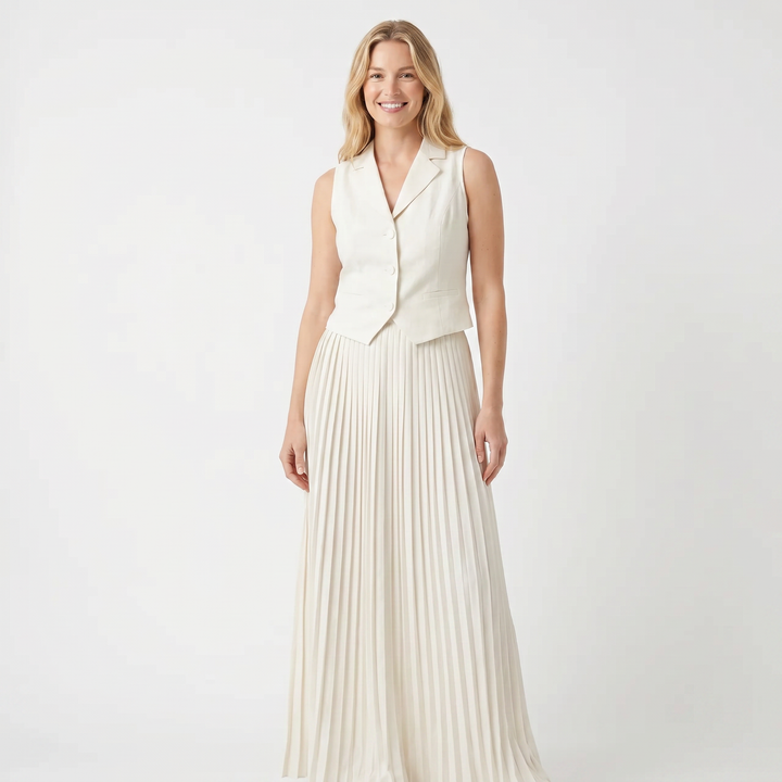Matching Sets Women - Waistcoat Pleated Maxi Skirt