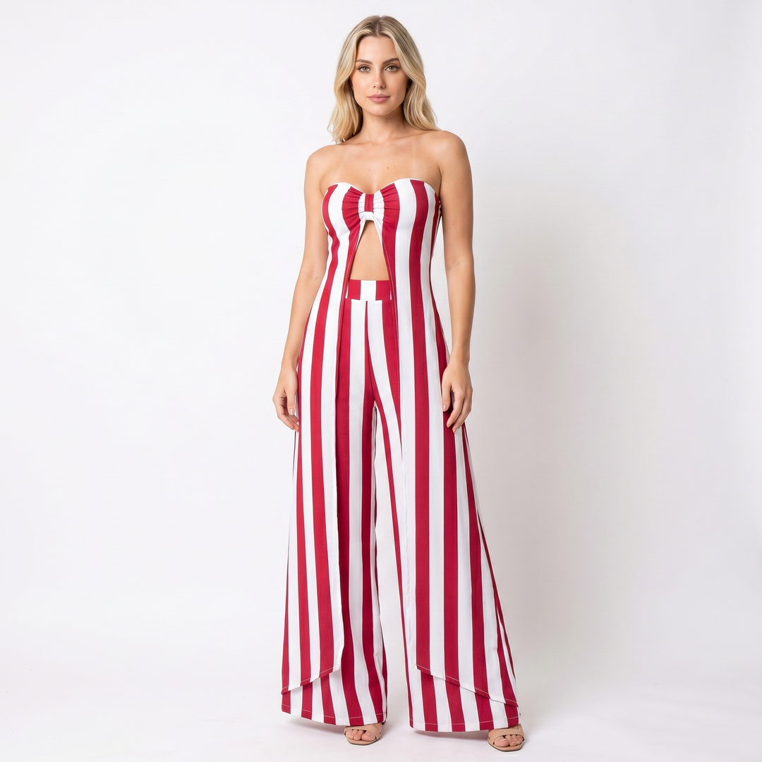 Matching Sets Women - Strapless Tube Top Wide Leg Pants