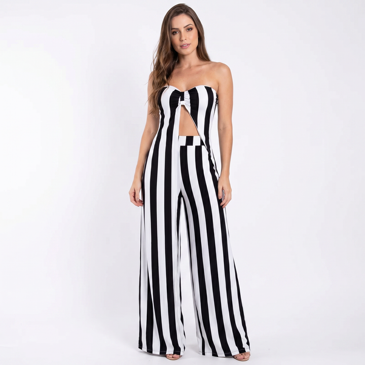 Matching Sets Women - Strapless Tube Top Wide Leg Pants
