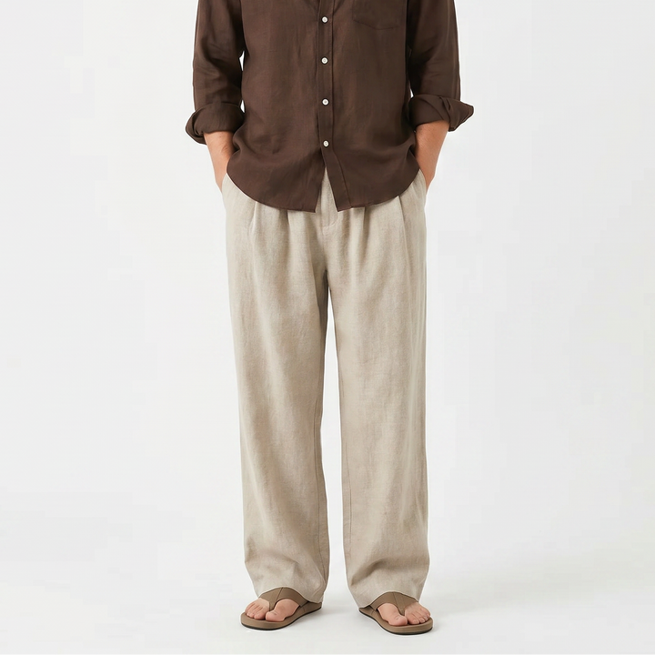 Wide Leg Trousers Men - Pleated Tailored Baggy Fit
