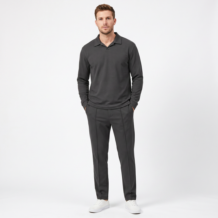 Matching Sets Men - Open Collar Top and Pleated Pants