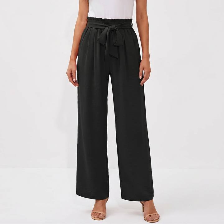 Wide Leg Pants Women - High Waisted Tie Front