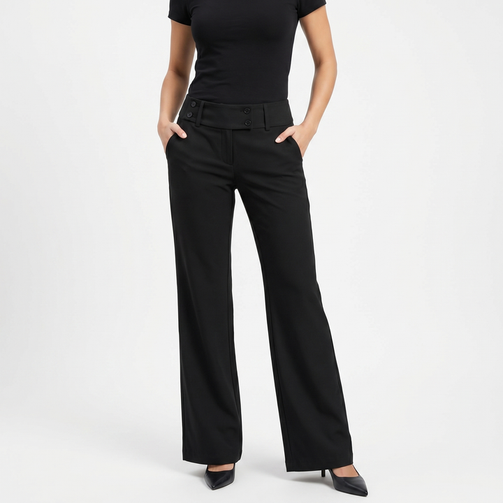 Flare Pants - Low Rise Tailored Stretch Trouser