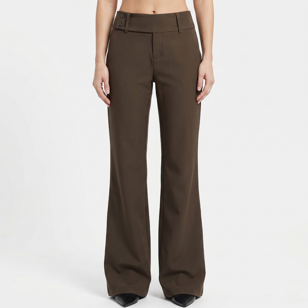 Flare Pants - Low Rise Tailored Stretch Trouser