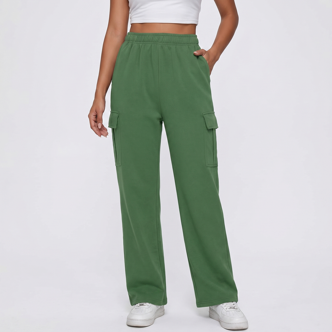 Cargo Pants Women - High Waisted Wide Leg Sweatpant