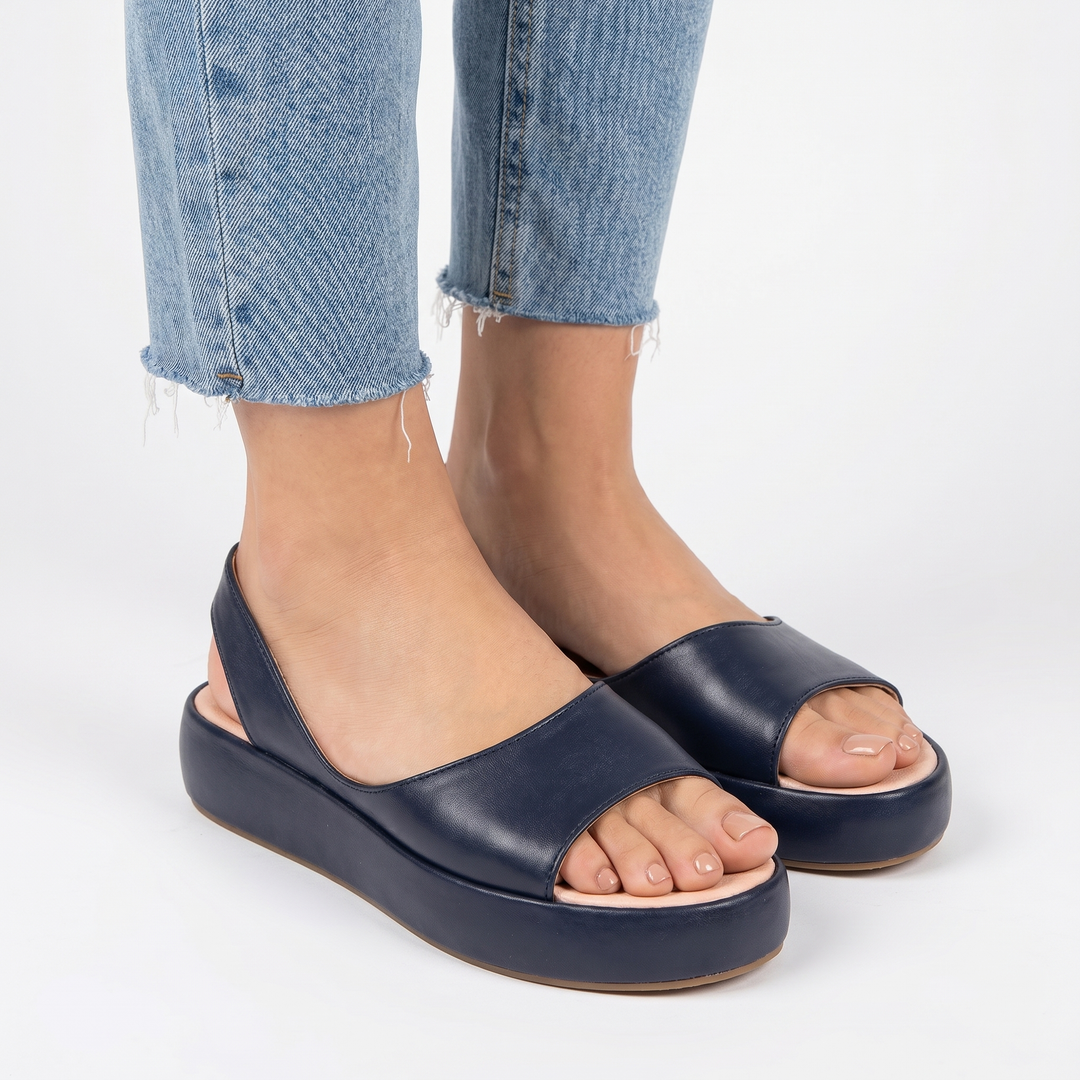 Platform Sandals - Slingback Open Toe Flatform