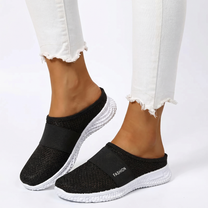 Slip On Sneakers Women - Knit Mesh Backless Mules