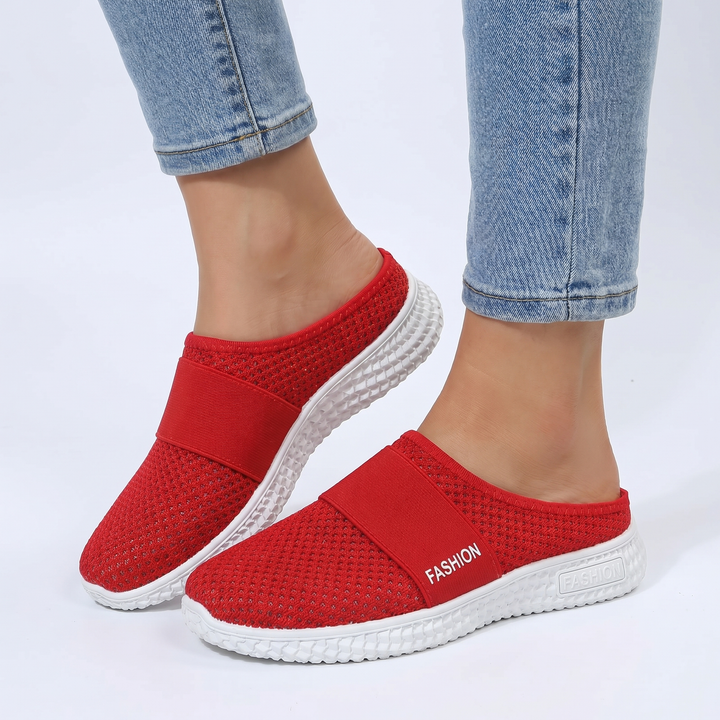 Slip On Sneakers Women - Knit Mesh Backless Mules
