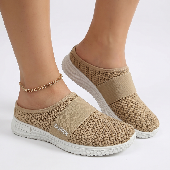 Slip On Sneakers Women - Knit Mesh Backless Mules