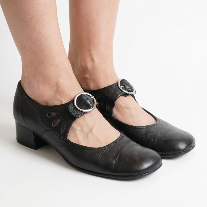 Mary Janes - Round Toe Buckle Strap Low Heel Pumps