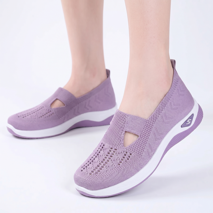 Slip On Sneakers - Knit Mesh Breathable Walking Shoes