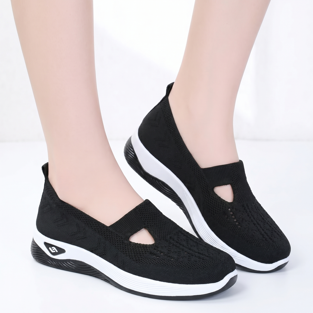 Slip On Sneakers - Knit Mesh Breathable Walking Shoes