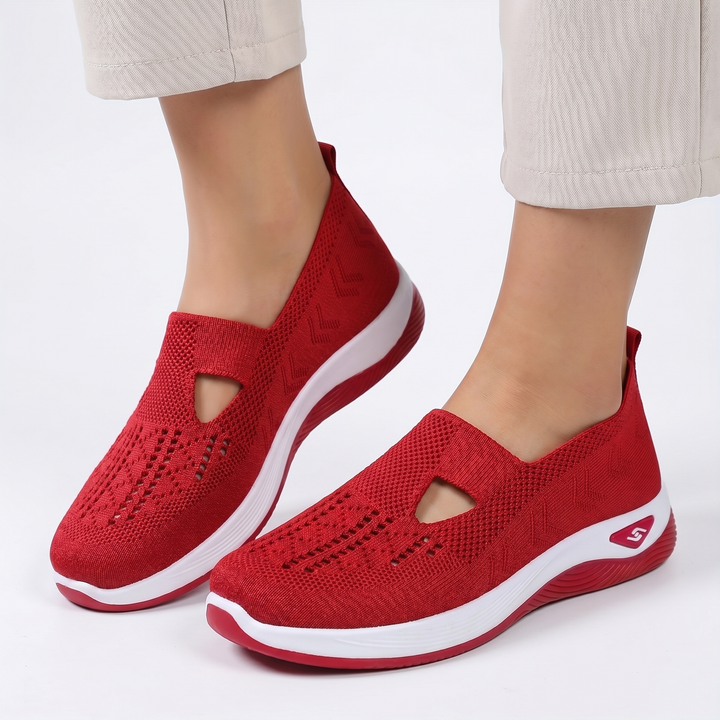Slip On Sneakers - Knit Mesh Breathable Walking Shoes