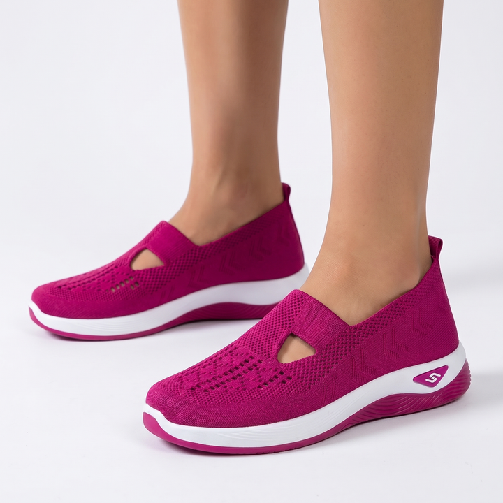 Slip On Sneakers - Knit Mesh Breathable Walking Shoes