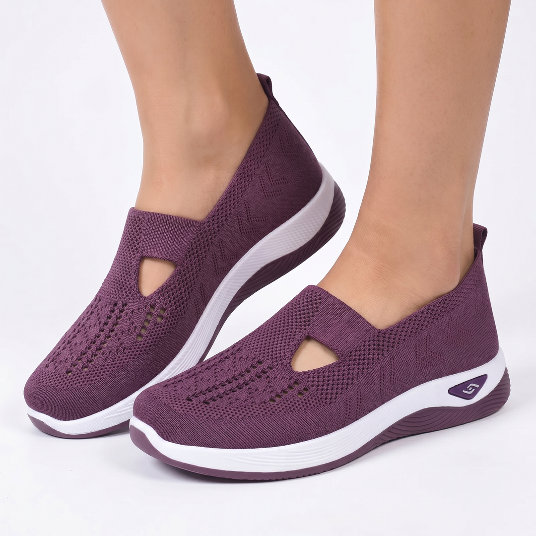 Slip On Sneakers - Knit Mesh Breathable Walking Shoes