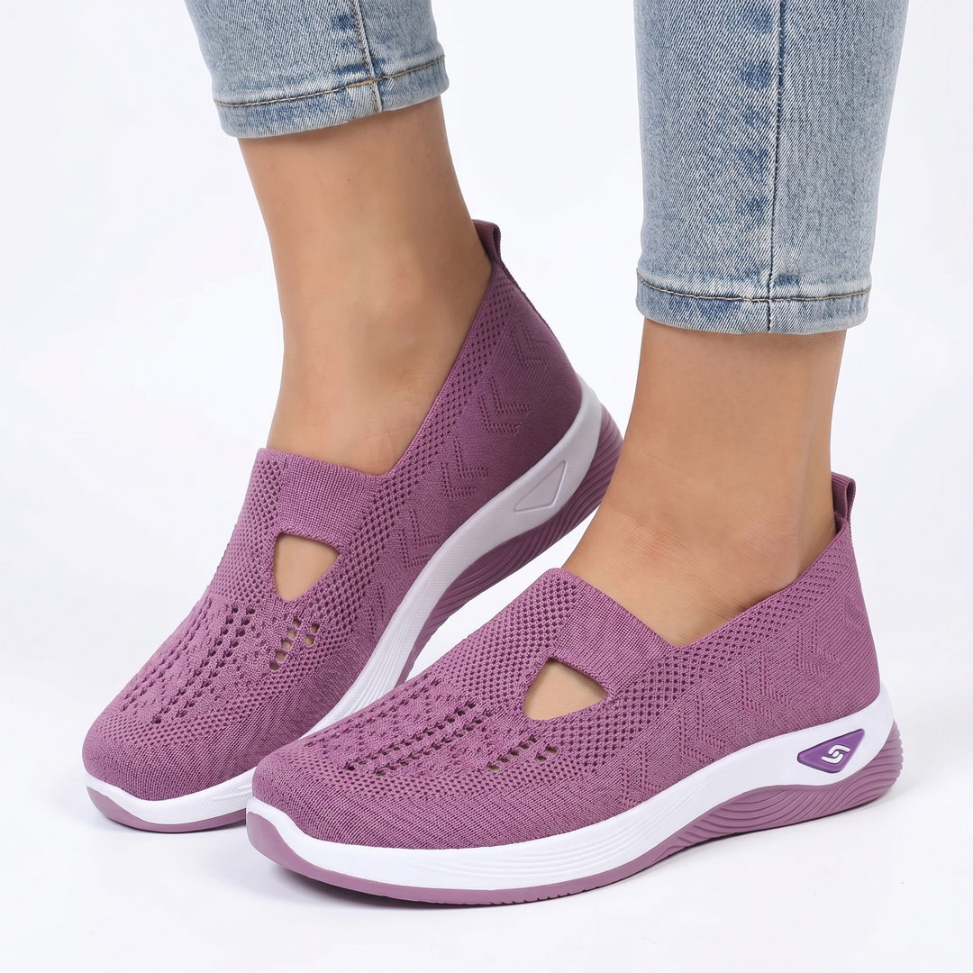 Slip On Sneakers - Knit Mesh Breathable Walking Shoes