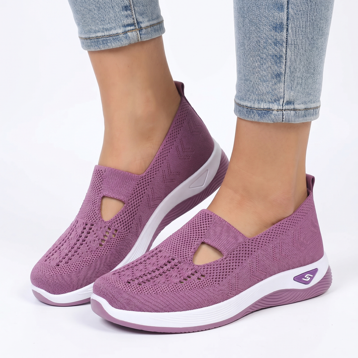 Slip On Sneakers - Knit Mesh Breathable Walking Shoes